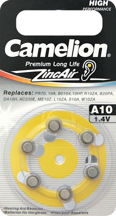 Элемент питания Camelion ZA10 (G1) 1,4V  для слуховых апаратов 90mAh 1шт